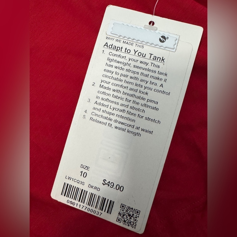 Lululemon Adapt to You Tank in Dark Red - Picture 4 of 4